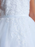 Celestine Halter Sash Communion Dress | Diamond Collection