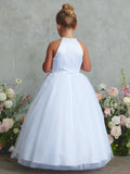 Celestine Halter Sash Communion Dress | Diamond Collection