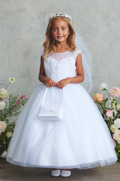 Florencia Illusion Lace Communion Dress | Diamond Collection