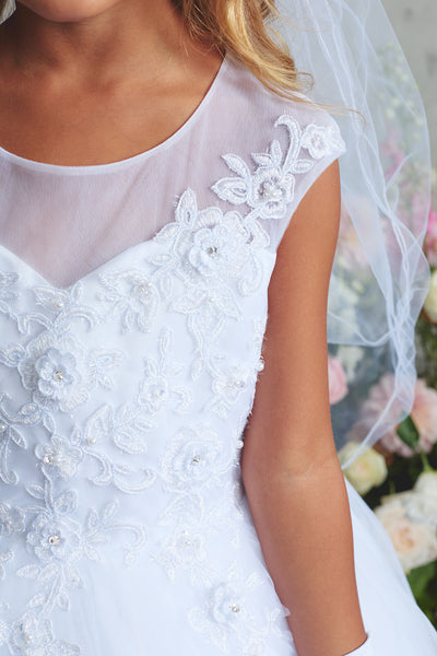 Florencia Illusion Lace Communion Dress | Diamond Collection