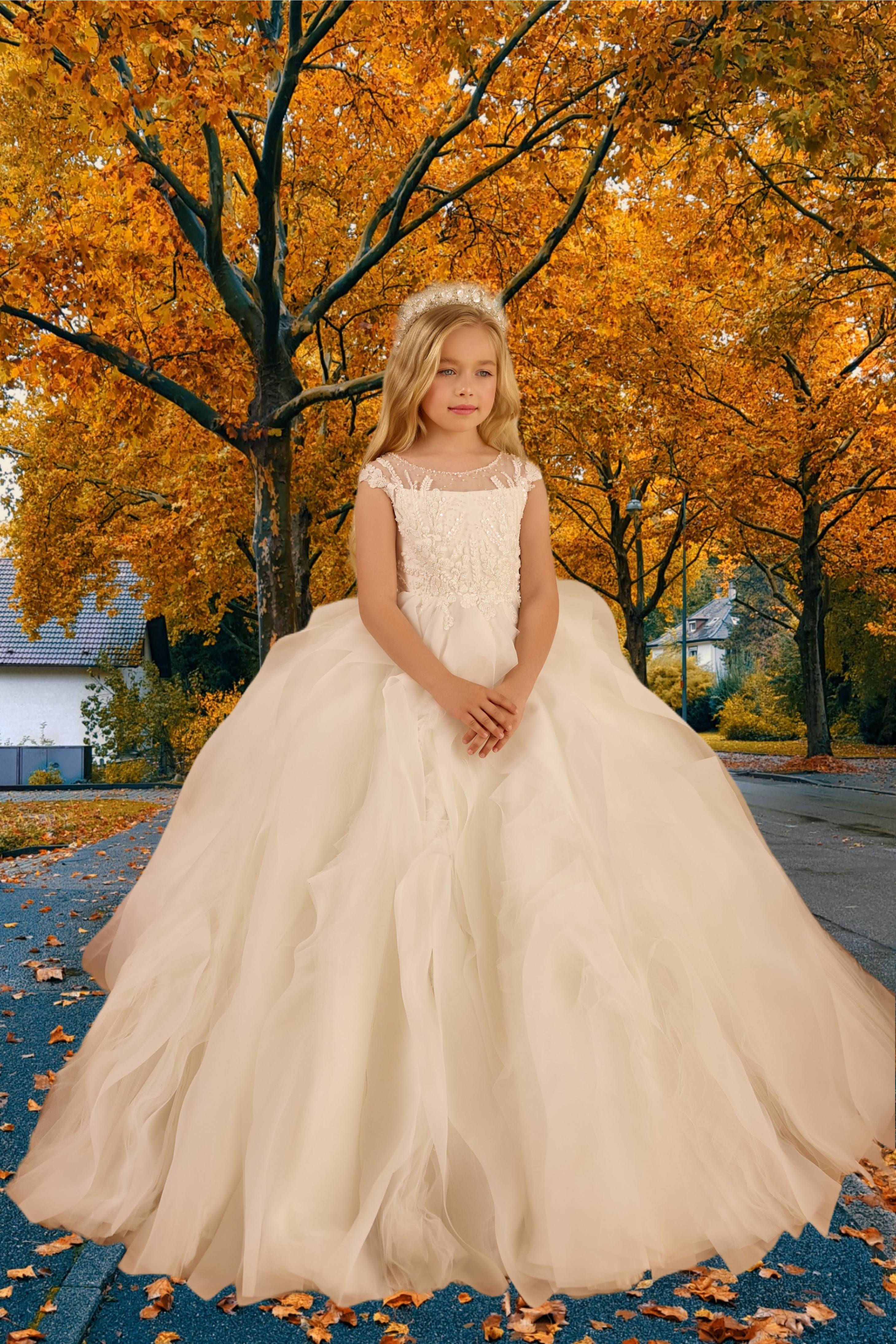 Ivory or White Pentelei Couture Communion Dress White / 9-10 Yrs / ruffles (+$369) Ivory or White Pentelei Couture Communion Dress White / 9-10 Yrs / ruffles (+$369)