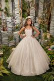 Lunaria White Sequin Couture Gown for Girls – Communion & Special Event