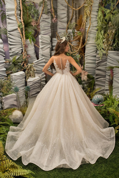 Lunaria White Sequin Couture Gown for Girls – Communion & Special Event