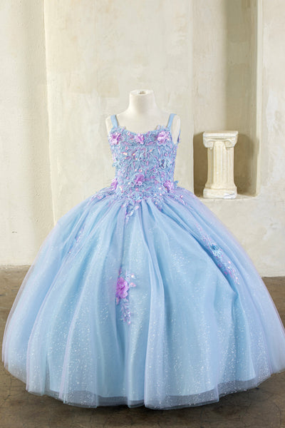 Girls Floral Ball Gown for Pageants & Formal Events