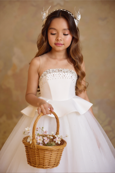 Luxury Flower Girl Dress for Wedding | Pentelei Couture Gown | Designer Kids Ball Gown