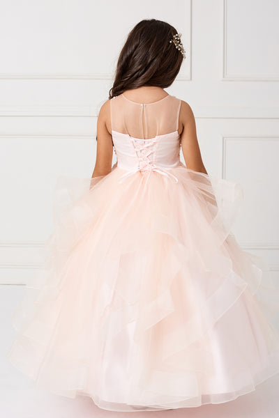 Beautiful Organza Horse Tail Ruffled Pageant Dress For Girls