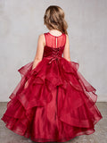 Beautiful Organza Horse Tail Ruffled Pageant Dress For Girls