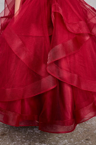 Beautiful Organza Horse Tail Ruffled Pageant Dress For Girls