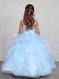 Beautiful Organza Horse Tail Ruffled Pageant Dress For Girls