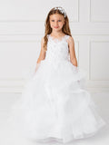 Beautiful Organza Horse Tail Ruffled Pageant Dress For Girls