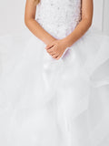 Beautiful Organza Horse Tail Ruffled Pageant Dress For Girls