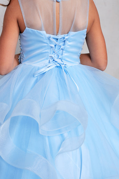 Beautiful Organza Horse Tail Ruffled Pageant Dress For Girls
