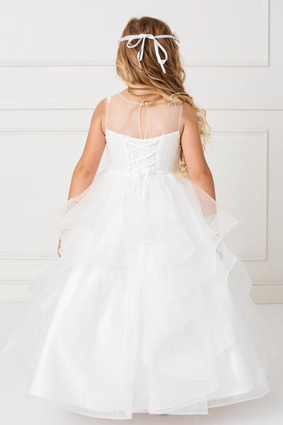 Beautiful Organza Horse Tail Ruffled Pageant Dress For Girls
