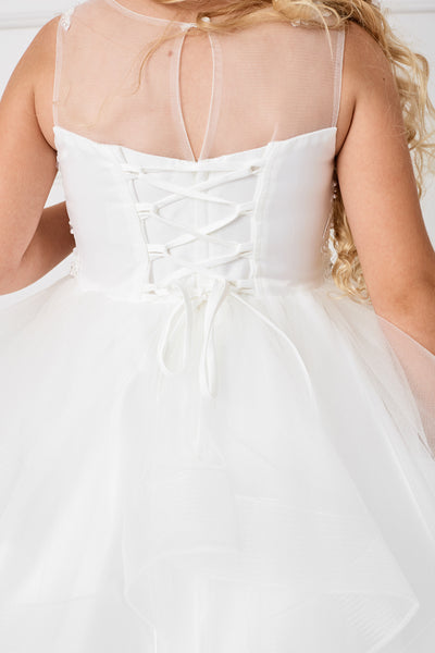 Beautiful Organza Horse Tail Ruffled Pageant Dress For Girls
