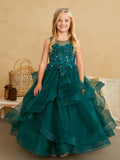 Beautiful Organza Horse Tail Ruffled Pageant Dress For Girls