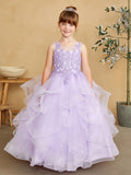 Beautiful Organza Horse Tail Ruffled Pageant Dress For Girls