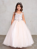 Girls Tulle Pageant Gown With Beautiful  Embellished Beaded Bodice