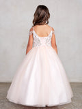 Girls Tulle Pageant Gown With Beautiful  Embellished Beaded Bodice