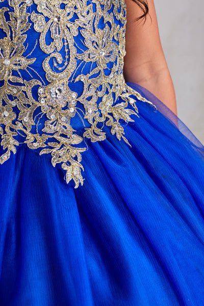 Girls Gorgeous Off The Shoulder Pageant Dress With Lace Applique