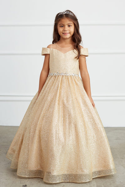 Glitter Tulle Girls Pageant Ball Gown | Special Occasion Dress