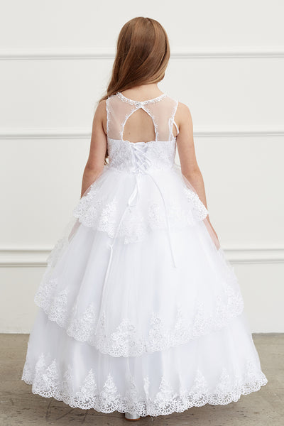 Girls Pageant Flower Girl Special Occasion Ruffle Dress With Lace