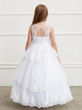 Girls Pageant Flower Girl Special Occasion Ruffle Dress With Lace