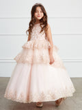 Girls Pageant Flower Girl Special Occasion Ruffle Dress With Lace