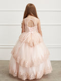 Girls Pageant Flower Girl Special Occasion Ruffle Dress With Lace
