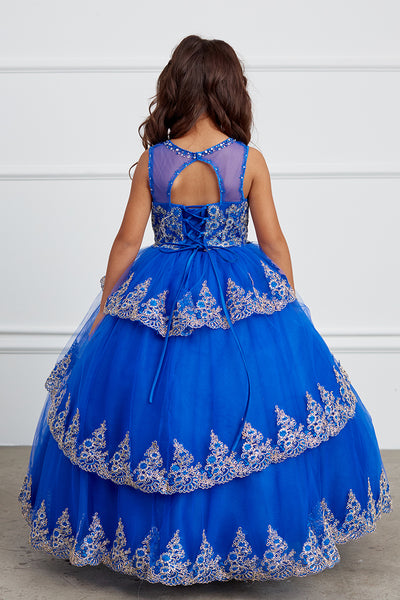 Girls Pageant Flower Girl Special Occasion Ruffle Dress With Lace