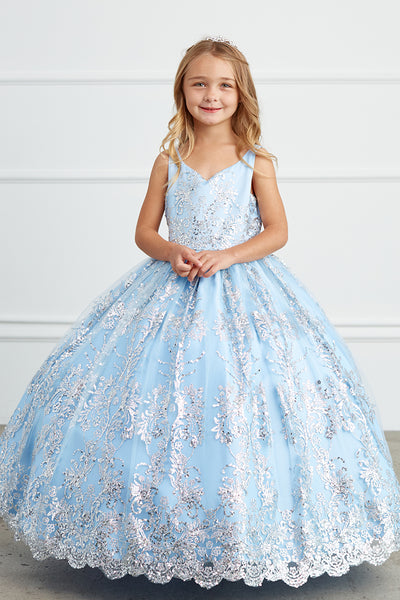 Girls All Over Embroidered Glitter Tulle Pageant Pageant Party Dress