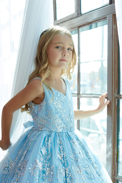 Girls All Over Embroidered Glitter Tulle Pageant Pageant Party Dress