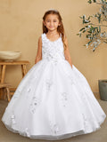 Girls 3D Floral Wedding Flower Girl Special Occasion Party Dress