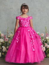 Girls Pageant Ball Gown | Lace & Glitter Tulle Dress