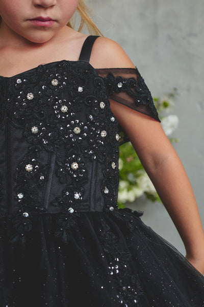 Girls Lace & Glitter Tulle Pageant Dress | Special Occasion