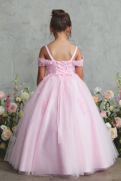 Girls Lace & Glitter Tulle Pageant Dress | Special Occasion