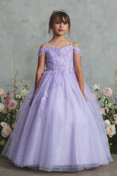 Girls Lace & Glitter Tulle Pageant Dress | Special Occasion