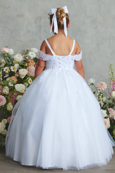 Girls Lace & Glitter Tulle Pageant Dress | Special Occasion