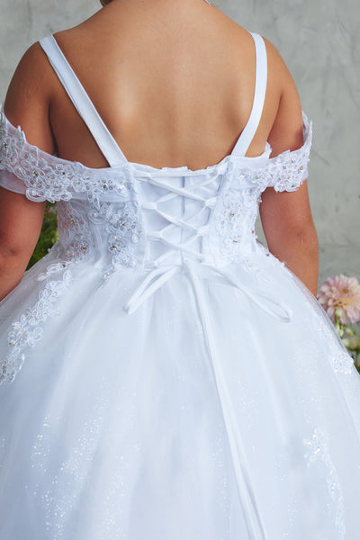 Girls Lace & Glitter Tulle Pageant Dress | Special Occasion