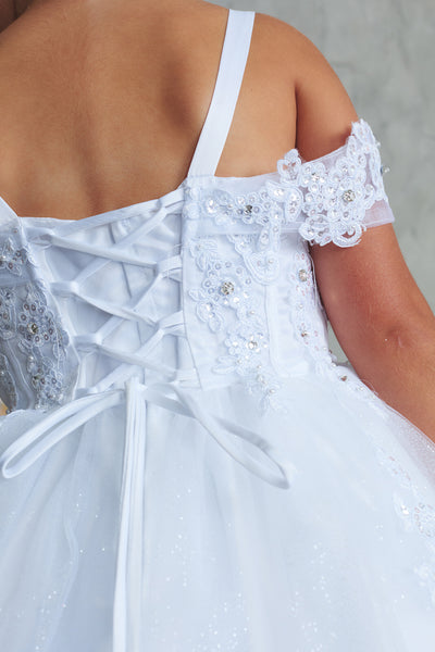 Girls Lace & Glitter Tulle Pageant Dress | Special Occasion