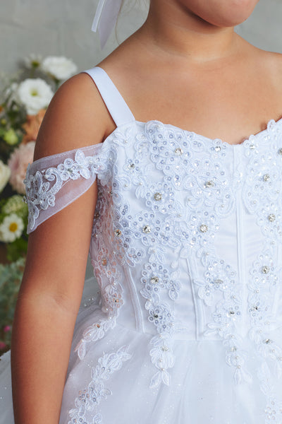 Girls Lace & Glitter Tulle Pageant Dress | Special Occasion