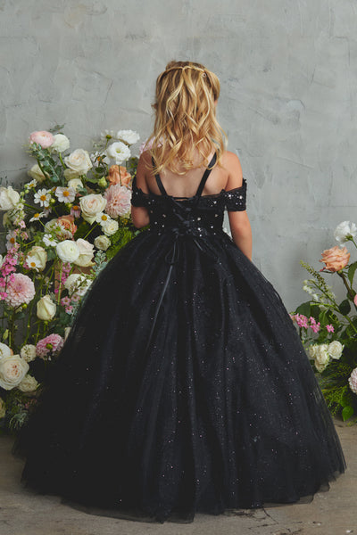 Girls Lace & Glitter Tulle Pageant Dress | Special Occasion