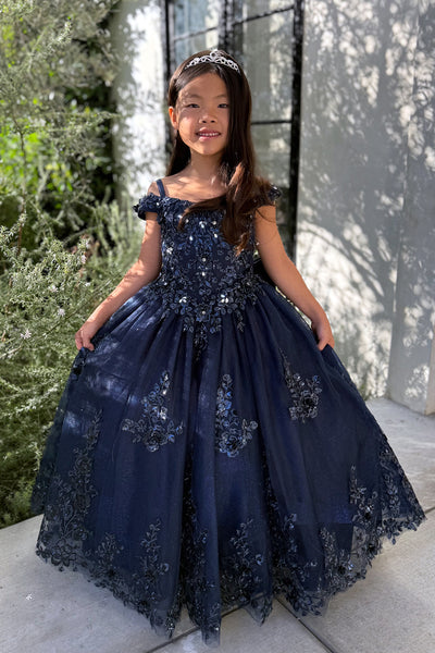 Girls Lace & Glitter Tulle Party Dress | Eliza Grace