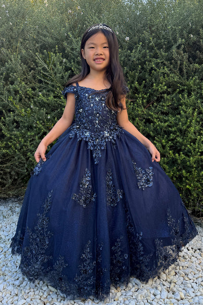 Girls Lace & Glitter Tulle Party Dress | Eliza Grace