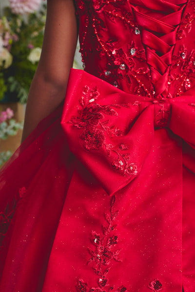 Girls Lace & Glitter Tulle Party Dress | Eliza Grace