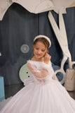 Alessandra Pearl-Sleeved Couture Gown | Communion & Pageant Dress