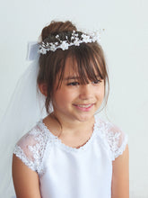 Communion Veil Floral Crown Pearl Headpiece
