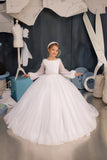 Alessandra Pearl-Sleeved Couture Gown | Communion & Pageant Dress