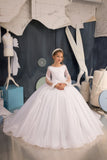 Alessandra Pearl-Sleeved Couture Gown | Communion & Pageant Dress