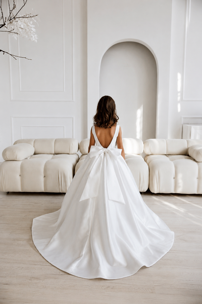 Ivory Satin Communion Dress for Girls Elegant Pageant