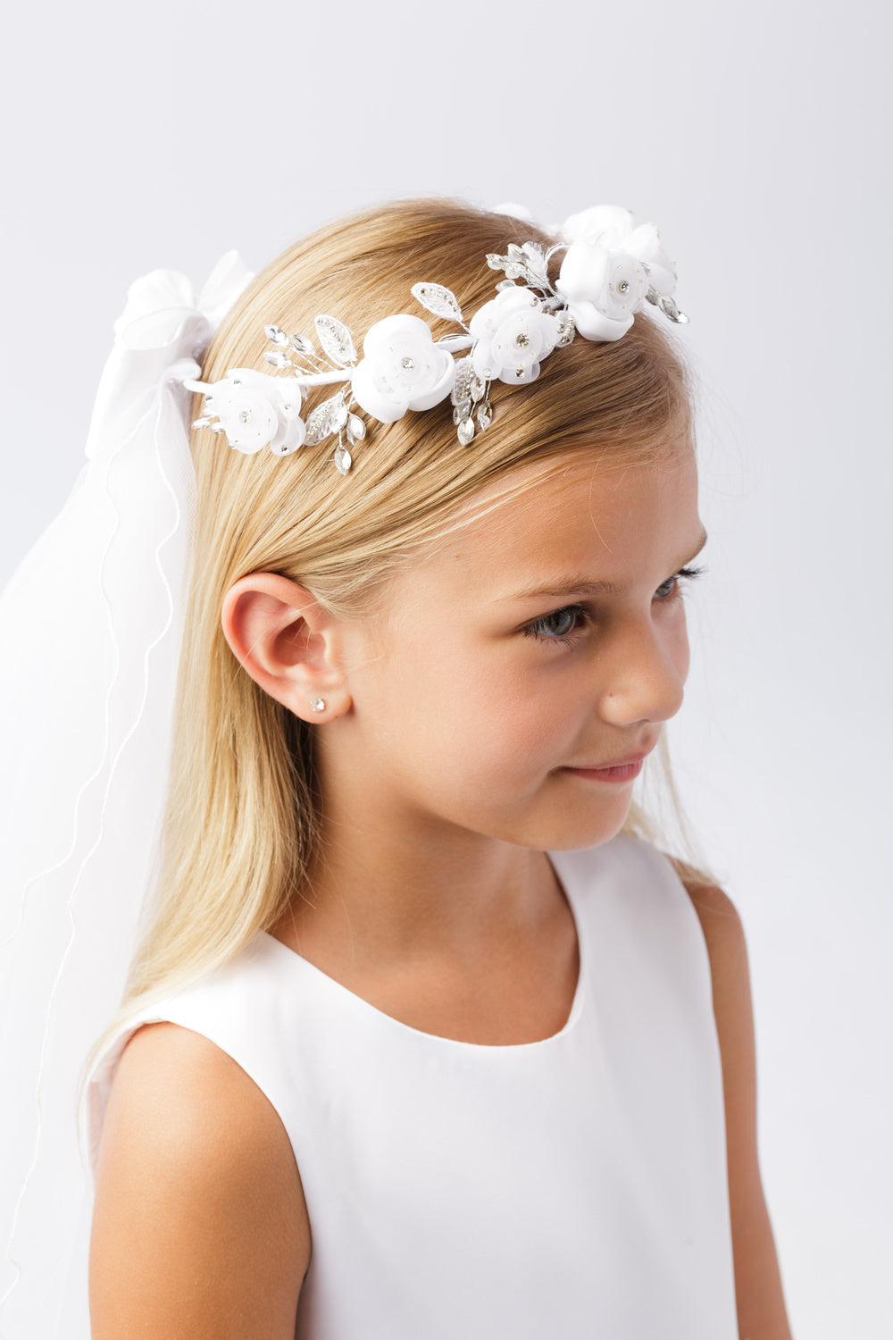 Simply Charming Girls First Communion Veil With Floral Wreath